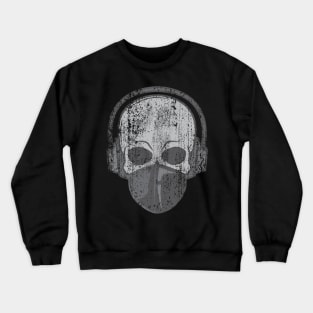 Social Distancing Music Lover Skull with Face Mask and Headphones Crewneck Sweatshirt